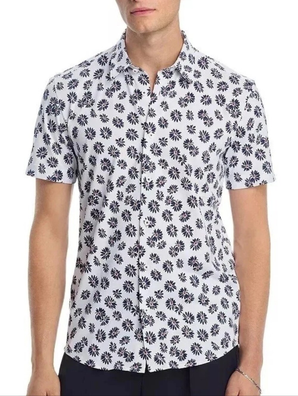 Boss Slim Fit Roan Performance Shirt Short Sleeve Small